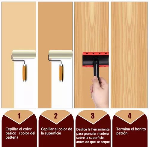 SET 6 PZAS VETEADORES EFECTO MADERA
