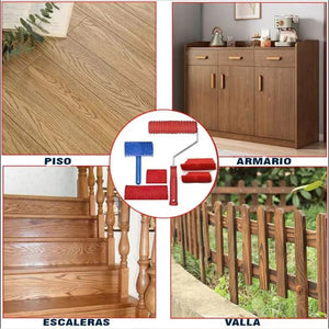 SET 6 PZAS VETEADORES EFECTO MADERA